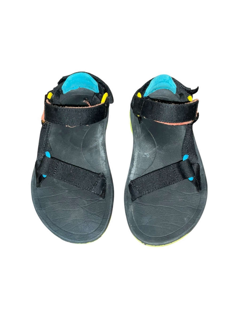 Teva Kids Sport Sandals Youth Size 12 Black Blue Lime Green Water Sandals